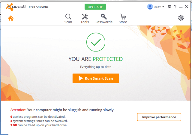 Avast main window | avast free antivirus